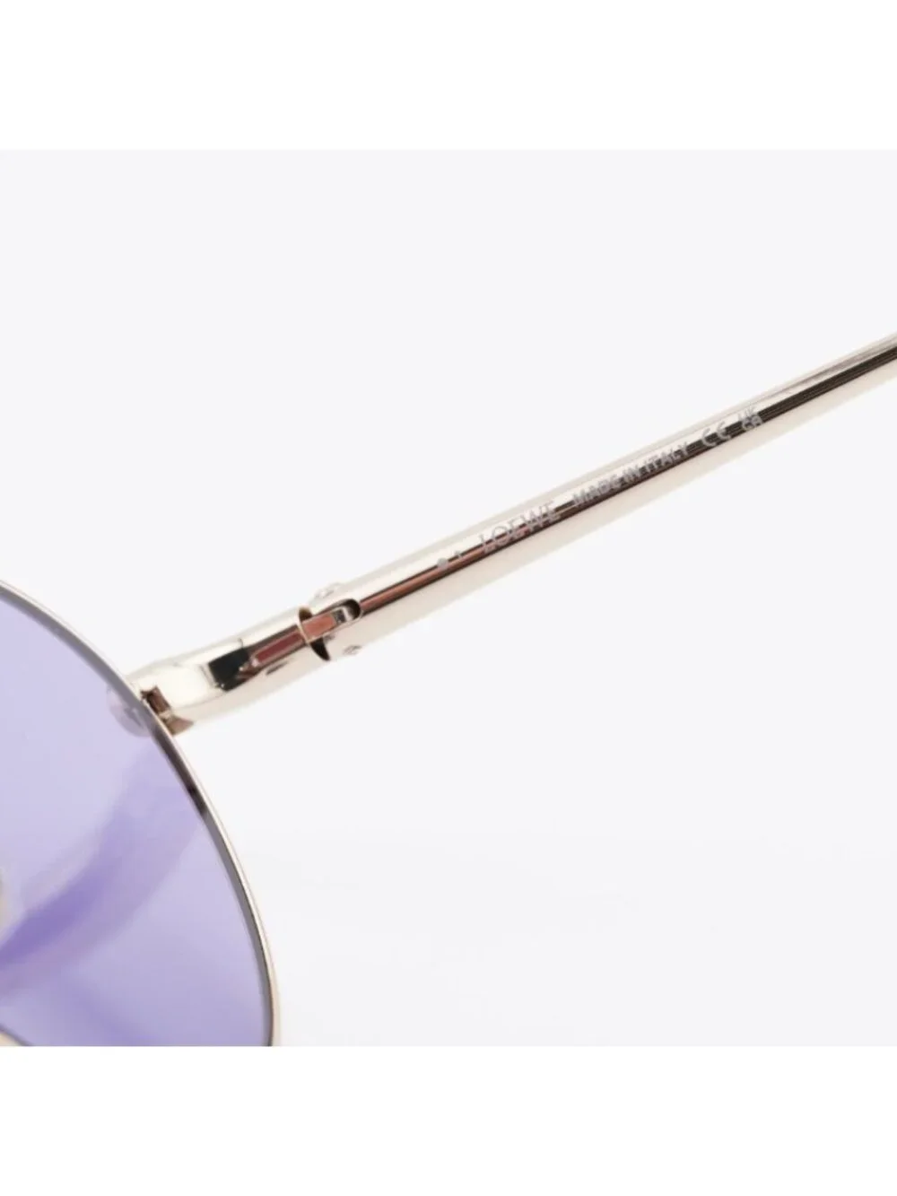 Loewe LW40152U 32Y Sunglasses Gold Square Frame, Purple Lenses